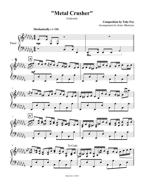 metal crusher piano sheet music|metal crusher piano tutorial.